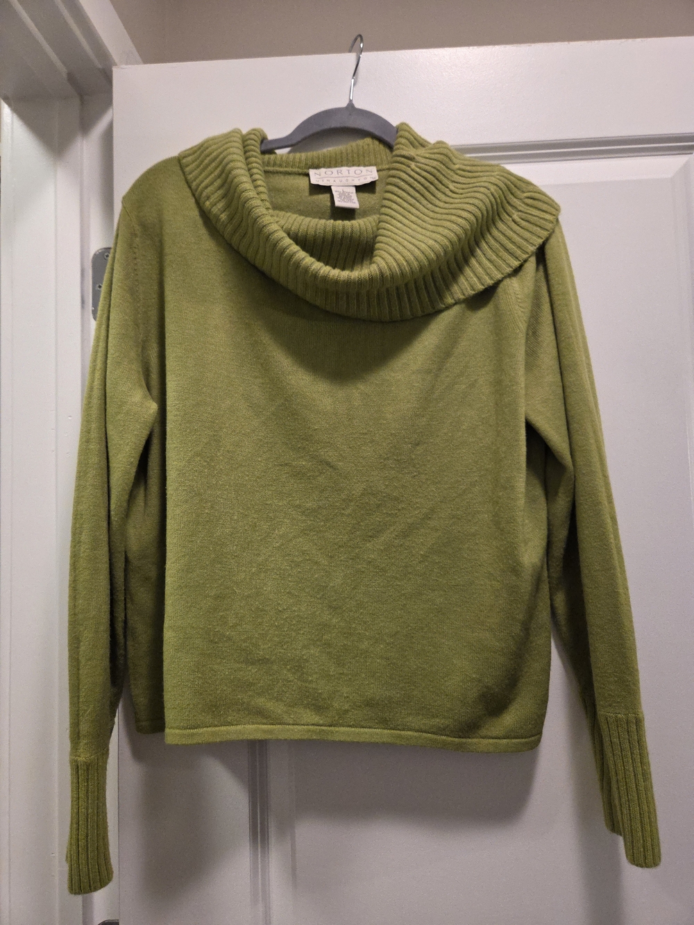 Norton McNaughton Green Cowl Neck Sweater Large